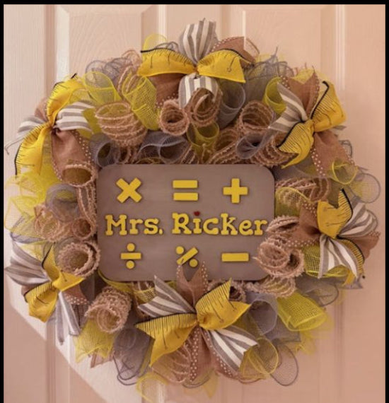Mathematics Teacher Wreath