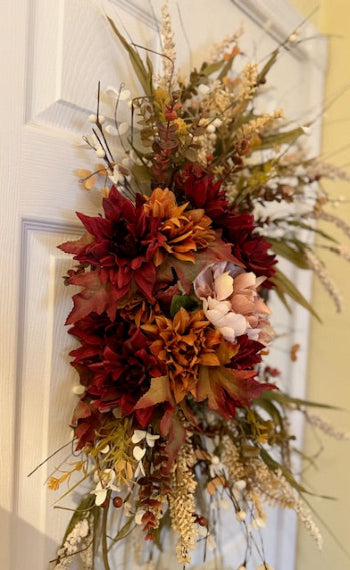 Burgundy Fall Floral Grapevine