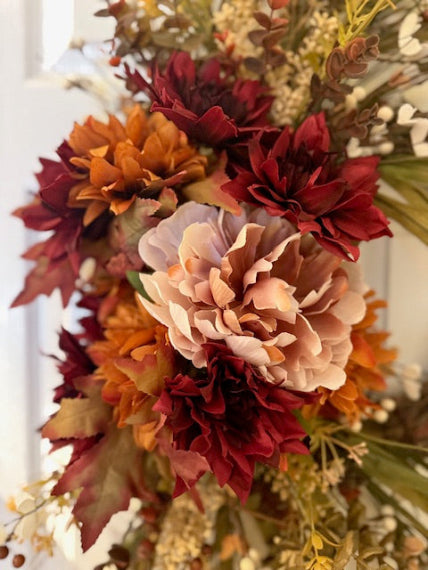 Burgundy Fall Floral Grapevine