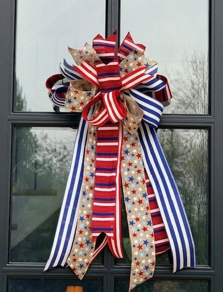 Red, White Blue Loop Bow