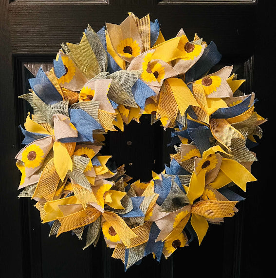 Sunflower Ribbon Wreath