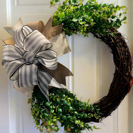 Grapevine with Striped Bow