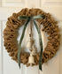 Burlap Wreath with Velvet Ribbon and Bells