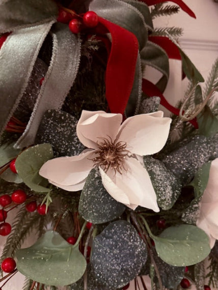 Berry and Magnolia Grapevine Wreath