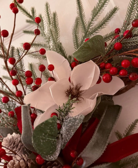 Berry and Magnolia Grapevine Wreath