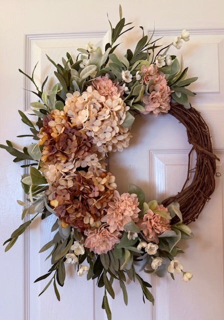 Hydrangea Grapevine Wreath