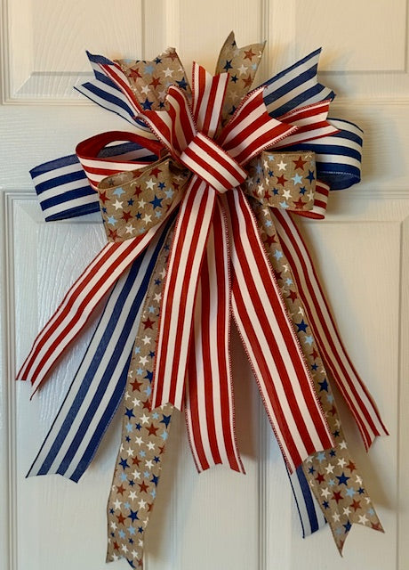 Red, White Blue Loop Bow