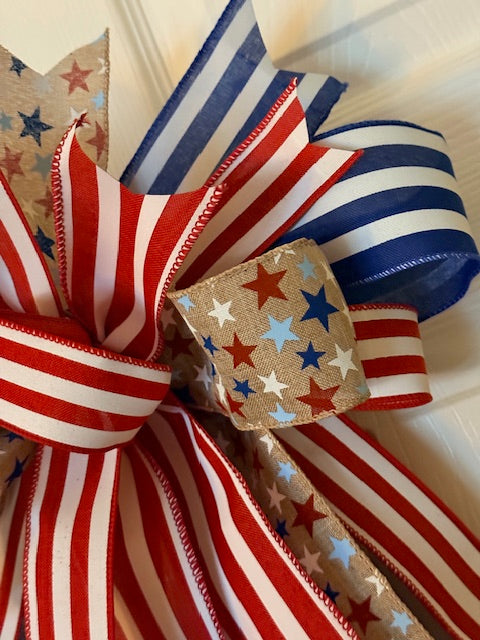 Red, White Blue Loop Bow