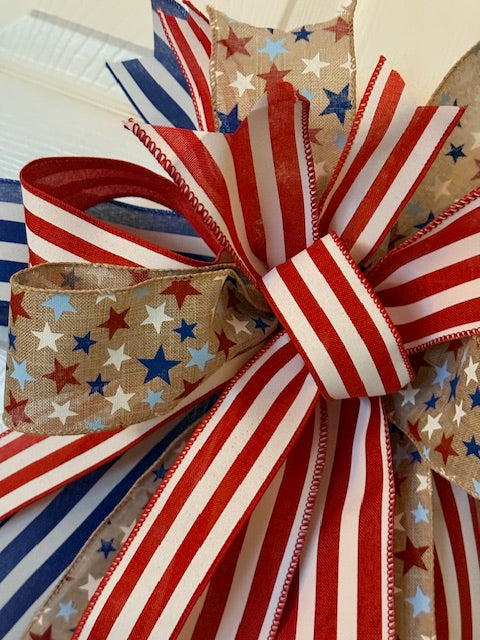 Red, White Blue Loop Bow