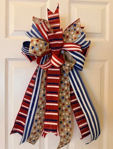 Red, White Blue Loop Bow