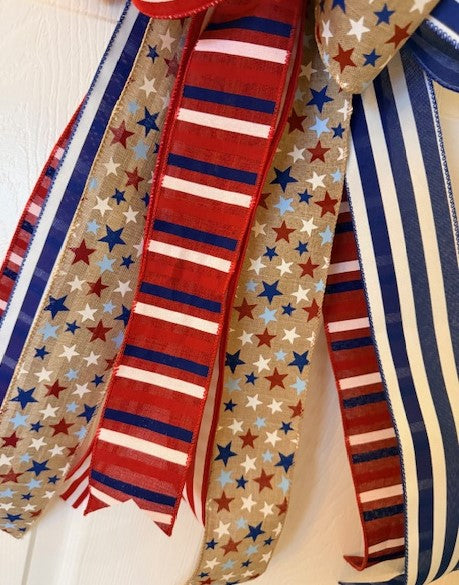 Red, White Blue Loop Bow