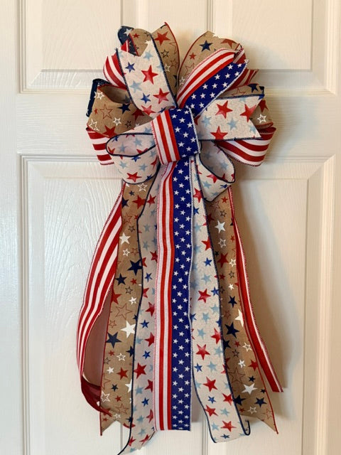 Red, White Blue Loop Bow