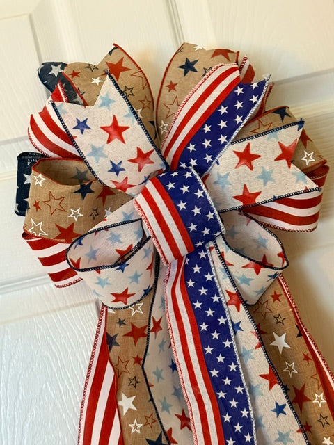 Red, White Blue Loop Bow