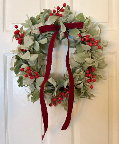 Lambs Ear Christmas Wreath