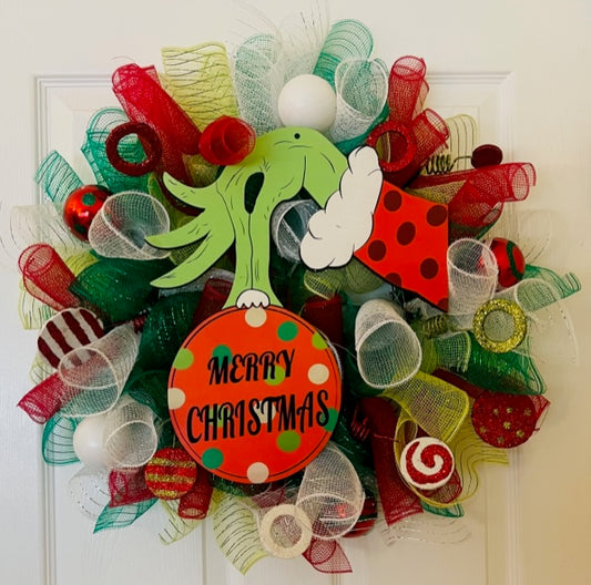Green Monster Christmas Wreath