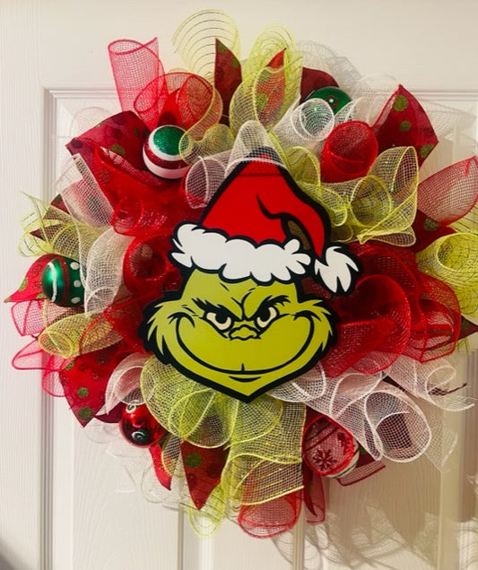 Green Monster Christmas Wreath