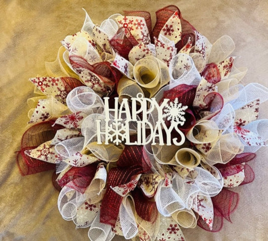 Happy Holidays Wreath