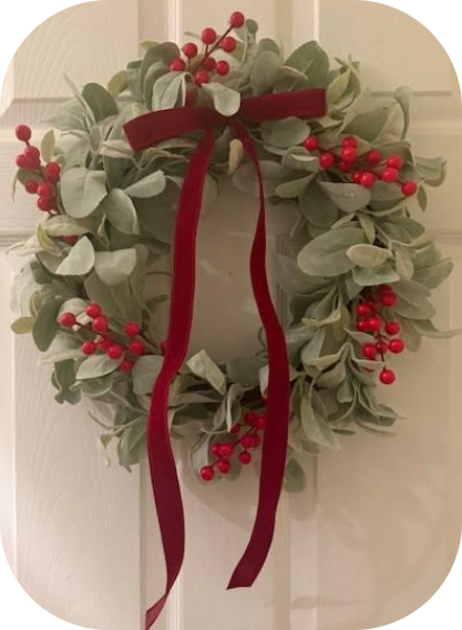 Lambs Ear Christmas Wreath